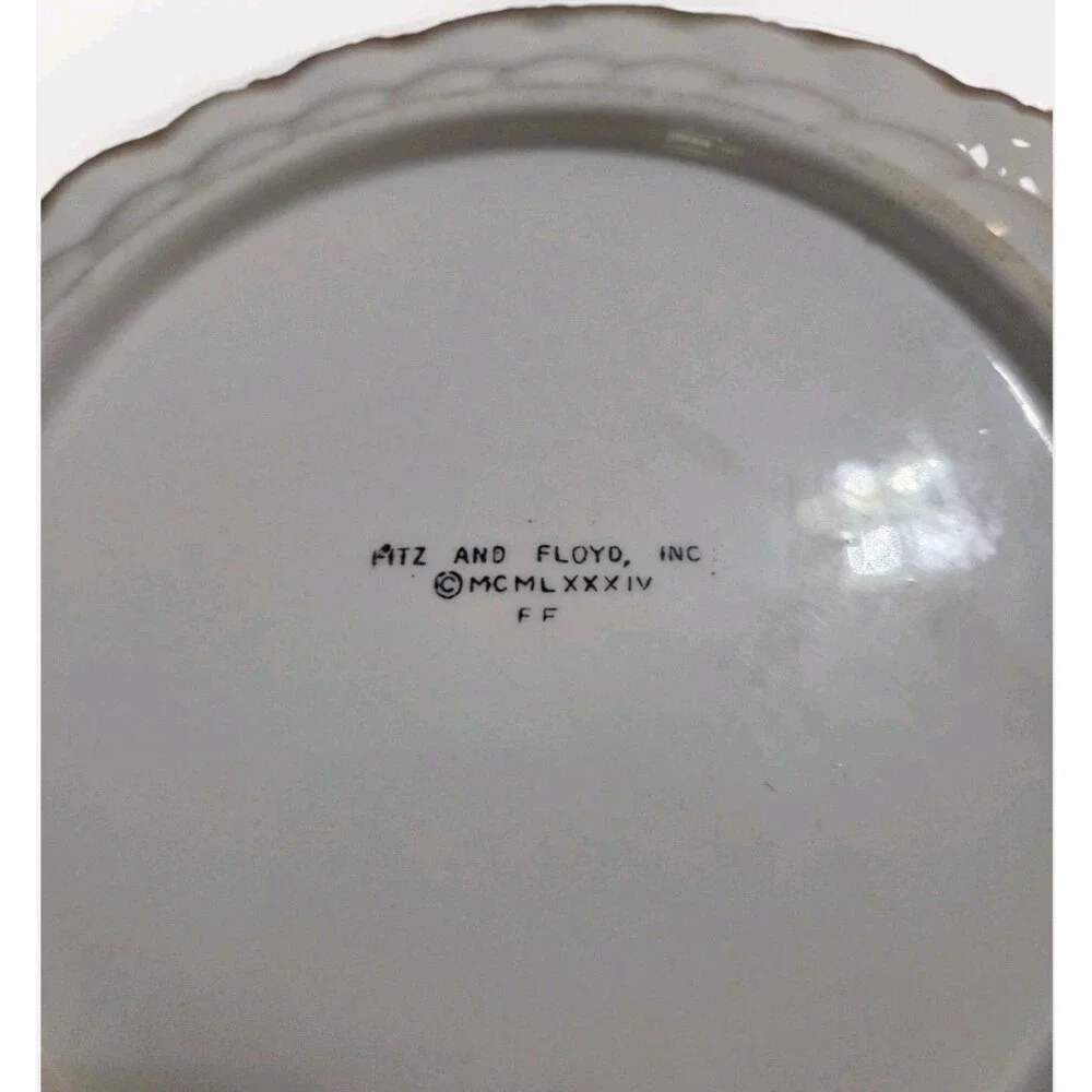 Vintage Fitz & Floyd Christmas Holly Handled Serving Bowl 1984 Ceramic Platter